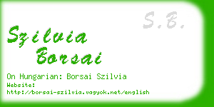 szilvia borsai business card